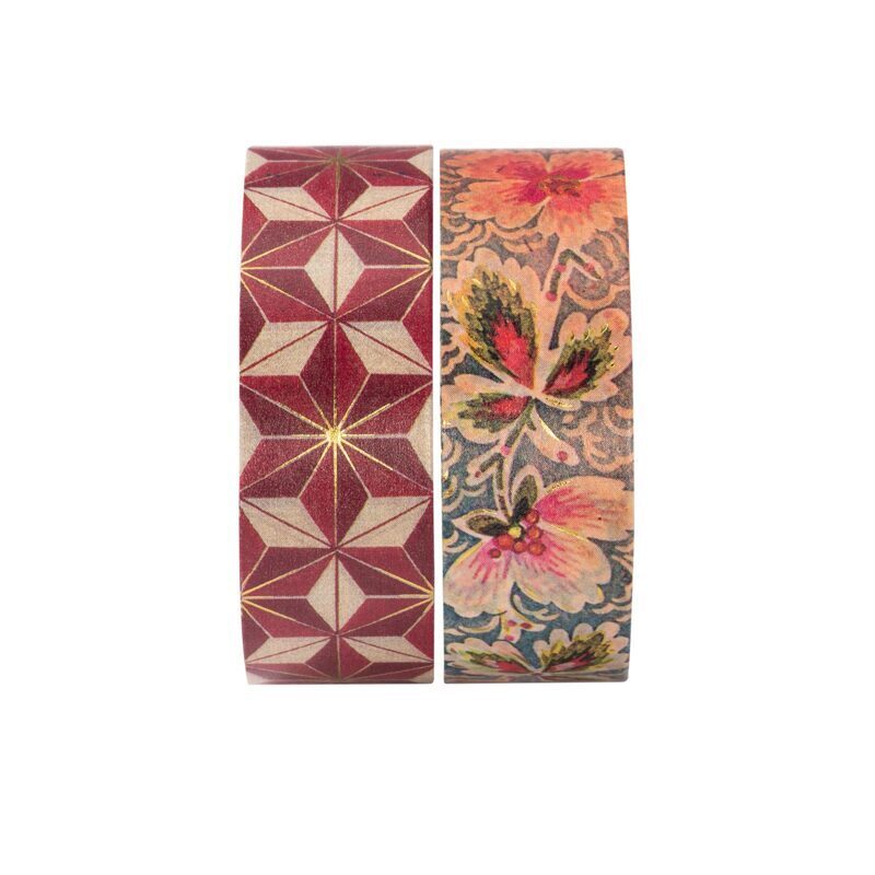 Ruban Washi Hishi/Filigrane Floral Ivoire