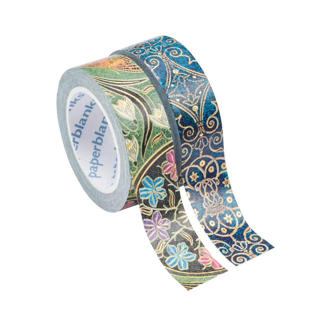 Washi Tape Azurblau/Blühende Poesie